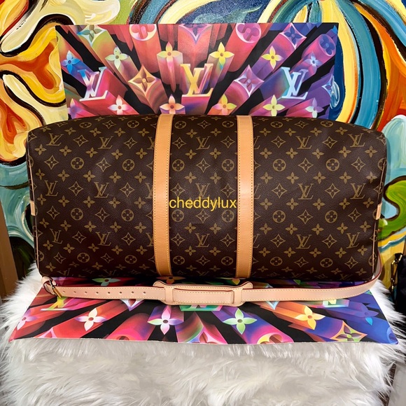 🛑SOLD🛑🧳✈️🏝Authentic Louis Vuitton Keepall Bandouliere 55 Luggage Bag Monogr… - Picture 7 of 16